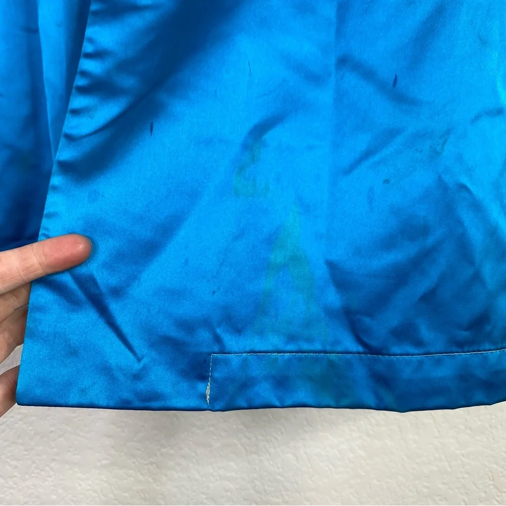 Vintage Mitopa Department Store Blue Satin Dragon Embroidered Asian Robe - Picture 8 of 14